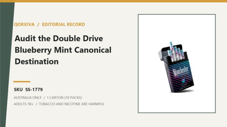 Qorxiva editorial record for Manchester Double Drive Blueberry Mint Cigarettes - 1 Carton (10 Packs) and SKU SS-1779